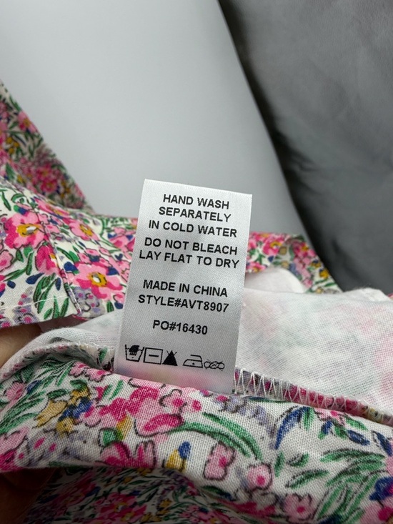 Avara Ava Floral Blouse 3/4 sleeved top pink green sz S - Picture 4 of 7